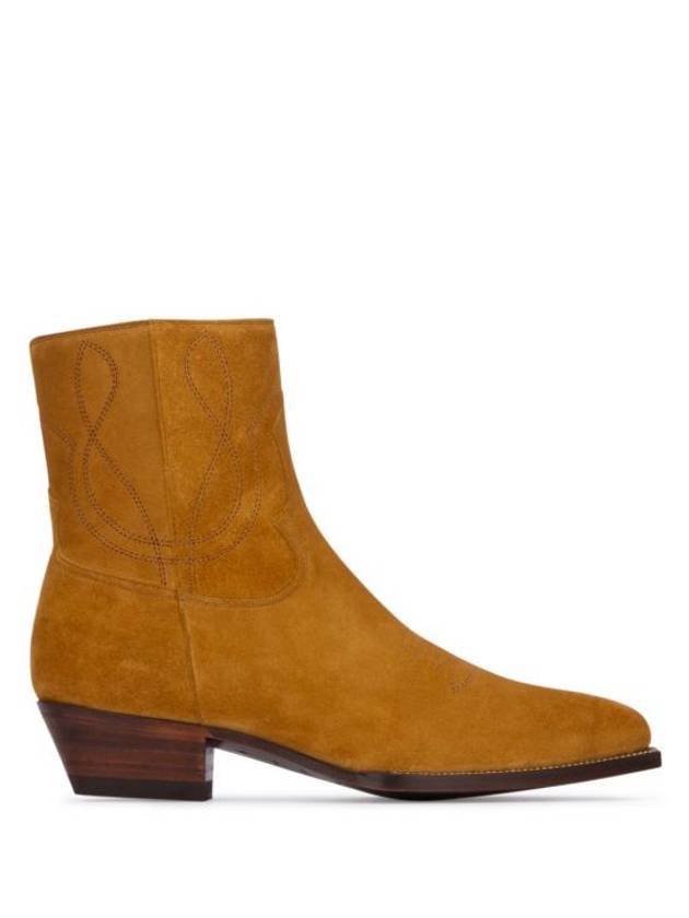 셀린느 벨벳 송아지 가죽 컴뱃 부츠 아바나