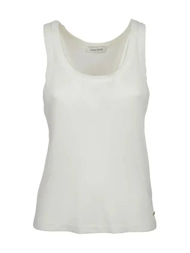 아니네 빙 크루넥 슬리브리스 리브 탱크 탑 A080419_100OFFWHITE
