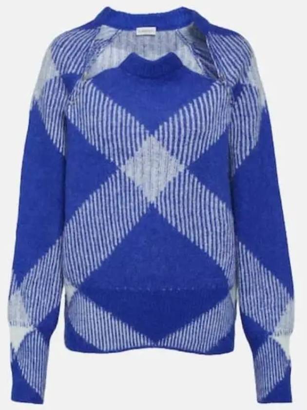 버버리 체크 알파카 블렌드 스웨터