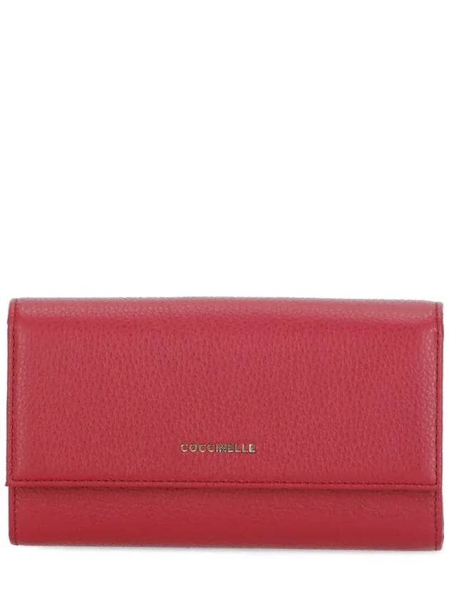 Coccinelle 로고 레터링 스냅 버튼 지갑 E2MW5118501_METALLICSOFTR16