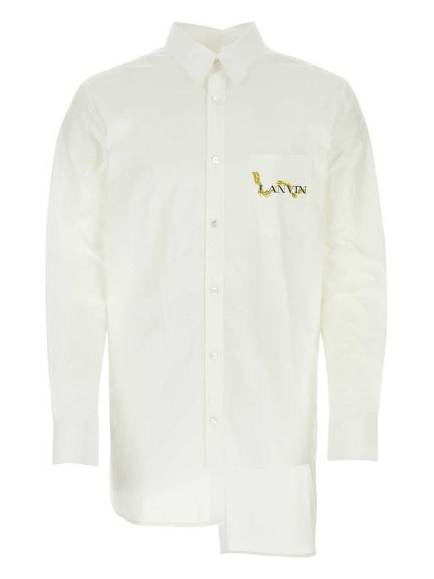 Lanvin 버튼 비대칭 긴소매 셔츠