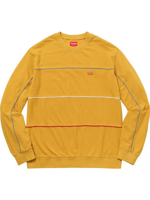 17FW 슈프림 멀티컬러 파이핑 피케 크루넥 다크 옐로우 Supreme Multicolor Piping Pique Crewneck DK Yellow