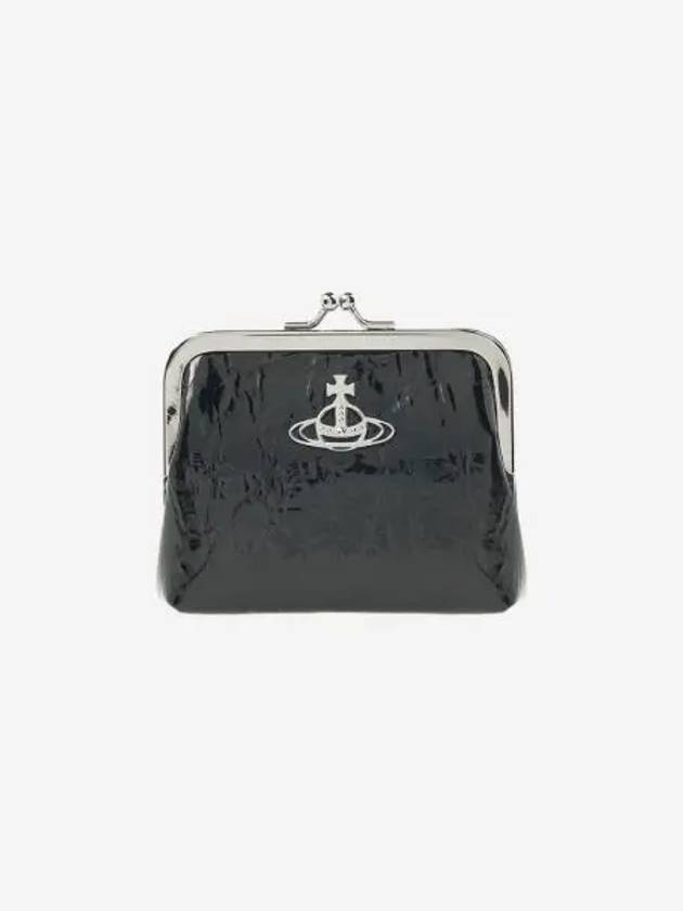 비비안 웨스트우드 크링클 프레임 코인 퍼스 블랙 Vivienne Westwood Crinkle Frame Coin Purse Black