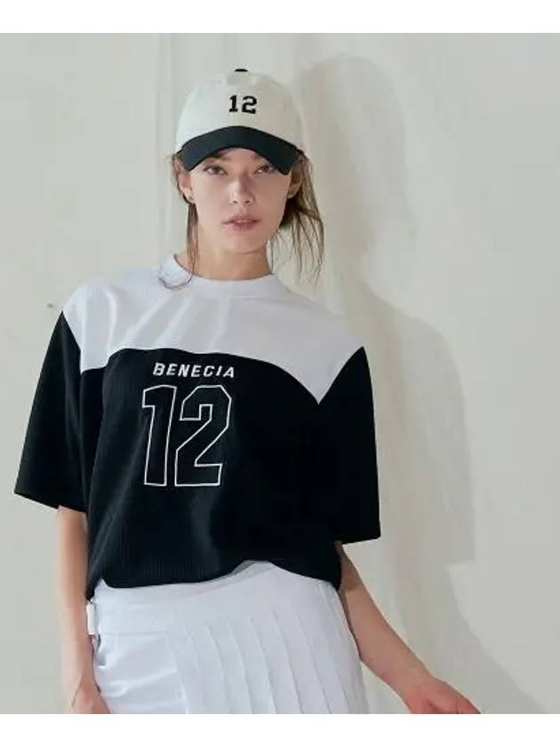 와플 라운드티 블랙