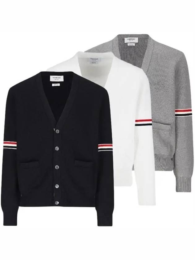 25SS 톰브라운 남성 삼선 RWB 완장 밀라노스티치 가디건 MKC310A Y3007