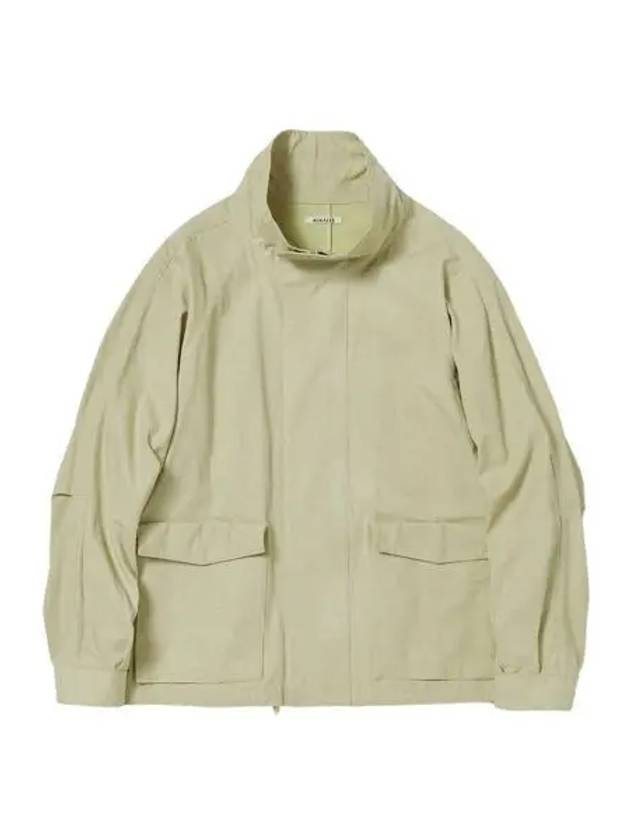 오라리 워시드 하드 트위스트 캔버스 블루종 카키 베이지 Auralee Washed Hard Twist Canvas Blouson Khaki Beige