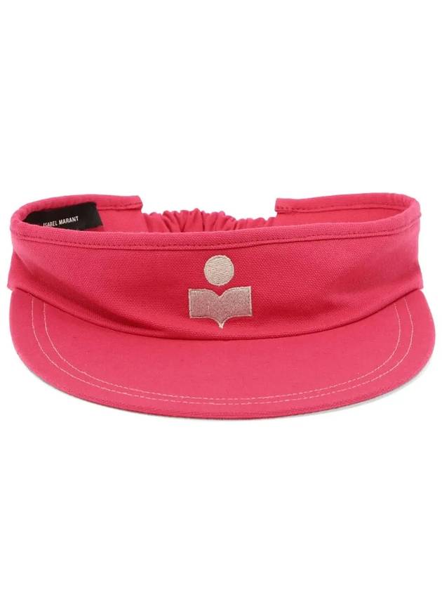 이자벨마랑 타이리 로고 자수 바이저 캡 핑크