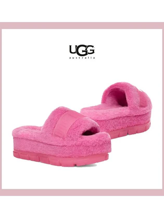 UGG 어그 슬리퍼 플루피타 클리어 슬라이드 핑크 거실용 퍼 털슬리퍼