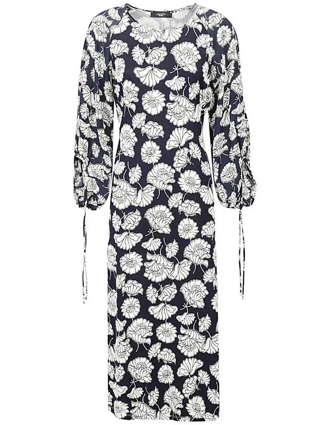 Weekend Max Mara 올오버 패턴 롱 슬리브 드레스 YELLOW_003