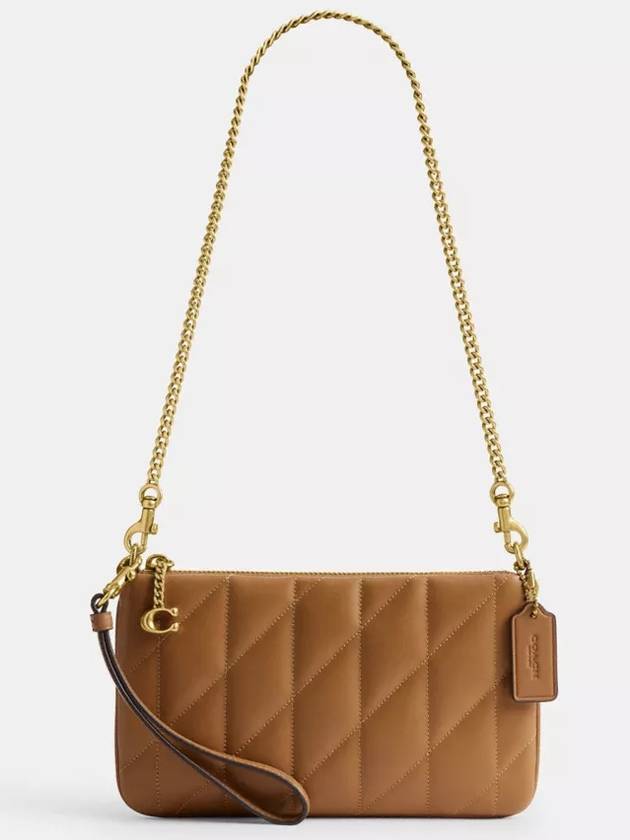 코치 파우치 백 필로우 퀼팅 숄더백 Brass Honey Brown