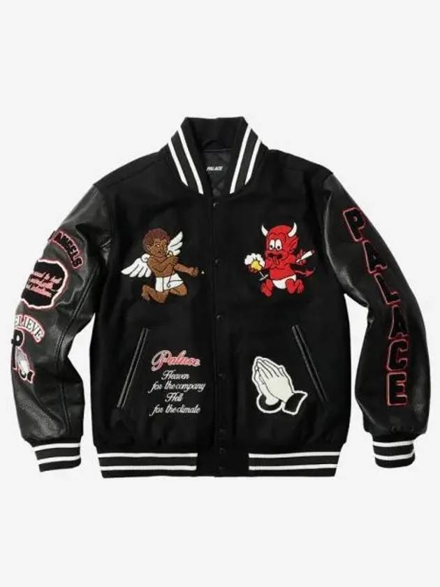 팔라스 폴른 엔젤 바시티 자켓 블랙 23SS Palace Fallen Angels Varsity Jacket Black 23SS