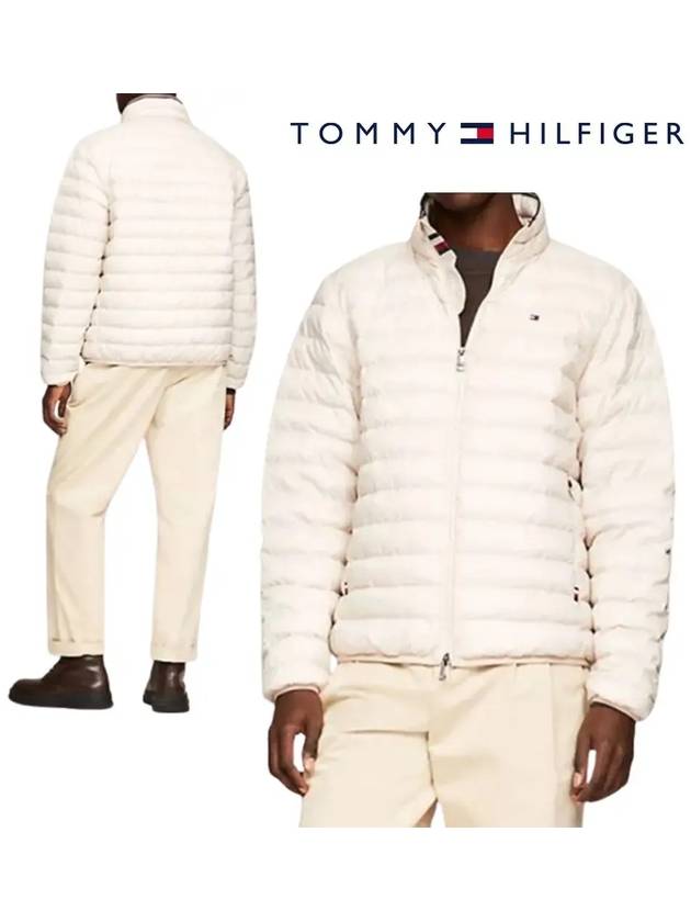 타미힐피거 패딩 경량 패커블 탑 자켓 아이보리