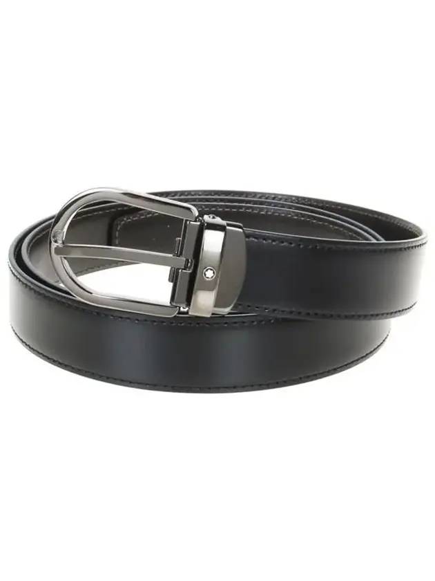 몽블랑 홀스슈 버클 30mm 리버서블 레더 벨트 블랙 브라운