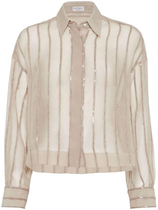 브루넬로 쿠치넬리 스트라이프 실크 셔츠 MF940NQ916C9643