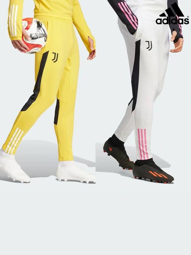 아디다스 유벤투스 티로23 축구 트랙 팬츠 바지 화이트 옐로우