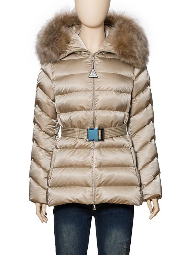 몽클레르 여성 로고 후드 시어링 트리밍 쇼트 다운 재킷 패딩 Cupidone