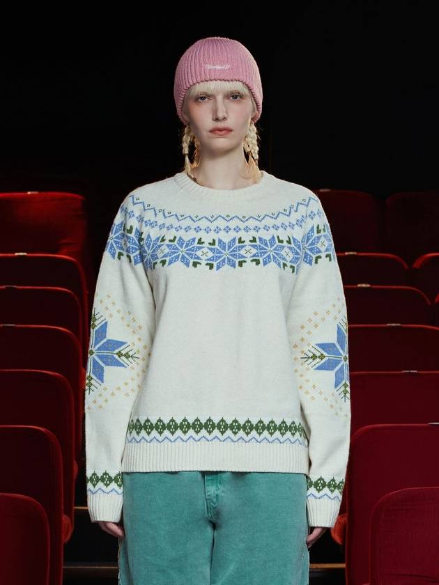 아가일 노르딕 니트 아이보리