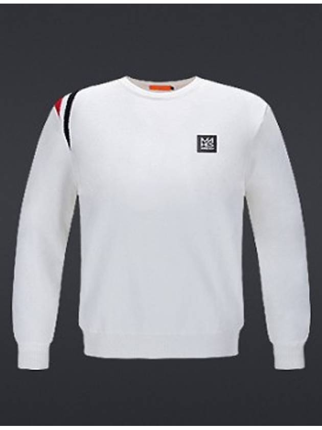 마헤스 로고 남성 니트 스웨터 화이트 스트레치 방풍 울 니트 GN30189
