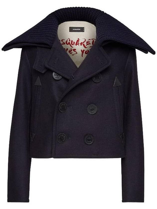 Dsquared2 Double-Breasted Cropped Peacoat