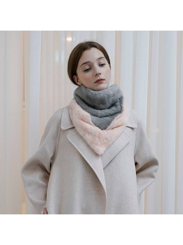 티나블러썸 트라이 밍크 머플러 핑크