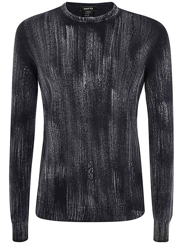 Avant Toi Tonal Effect Round Neck Reversible Pullover