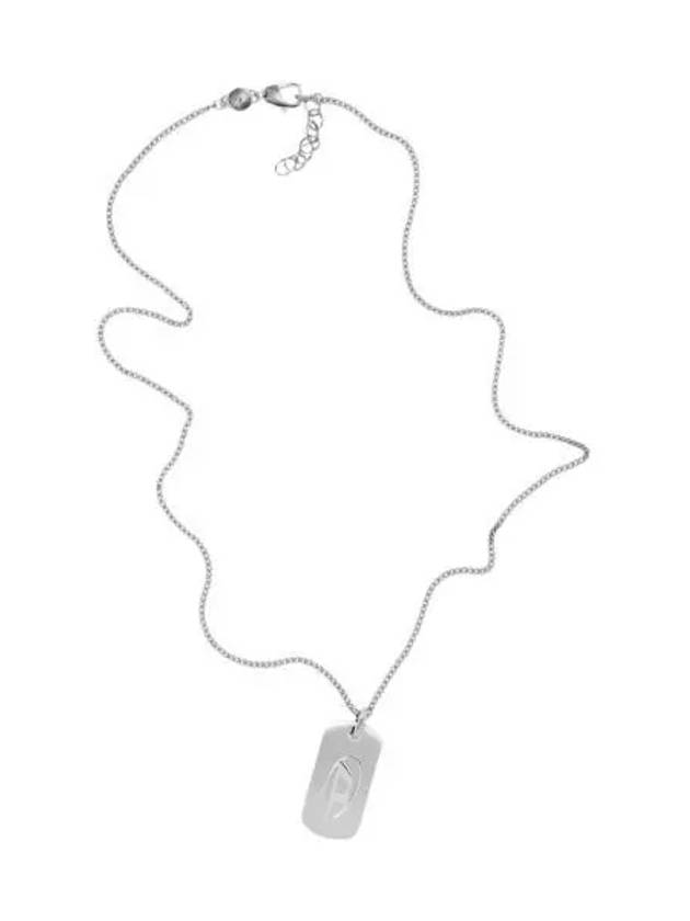 디젤 Dx1352 스테인리스 스틸 로고 도그 태그 네클리스 실버 Diesel Dx1352 Stainless Steel Logo Dog Tag Necklace Silver