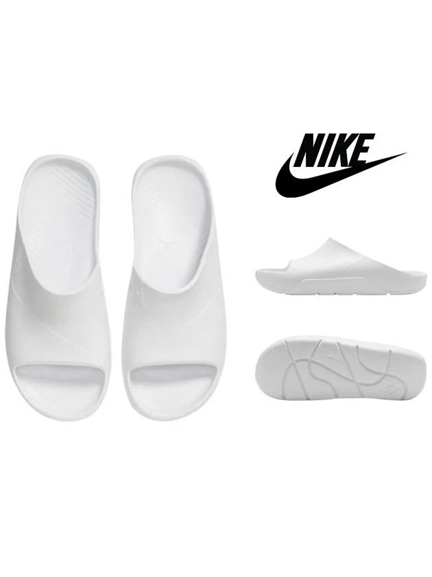 나이키 조던 포스트 로고 슬라이드 슬리퍼 화이트 심플 베이직 남여공용 신발