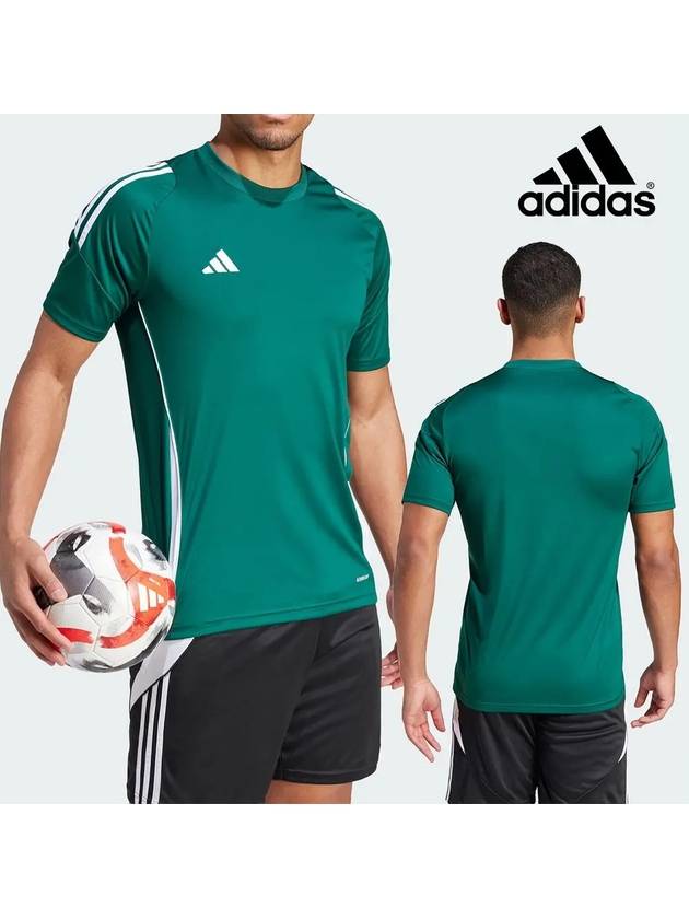 아디다스 반팔 티로 저지 축구 탑 티셔츠 팀다크그린
