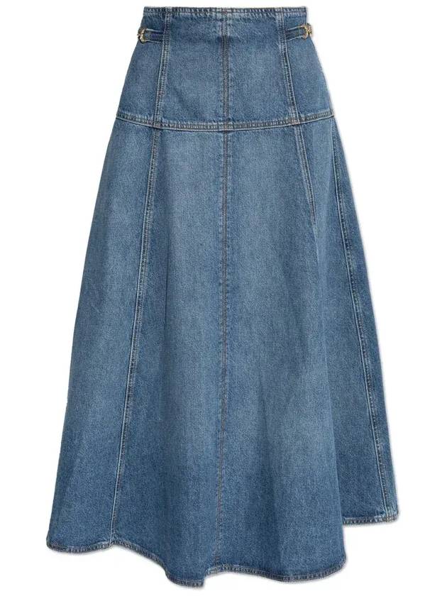 울라 존슨 플레어 데님 미디 스커트 UJ99030110_DANUBE