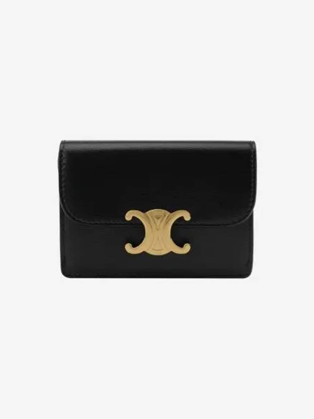 셀린느 샤이니 카프스킨 플랩 카드 홀더 블랙 Celine Card Holder with Flap in Shiny Calfskin Black
