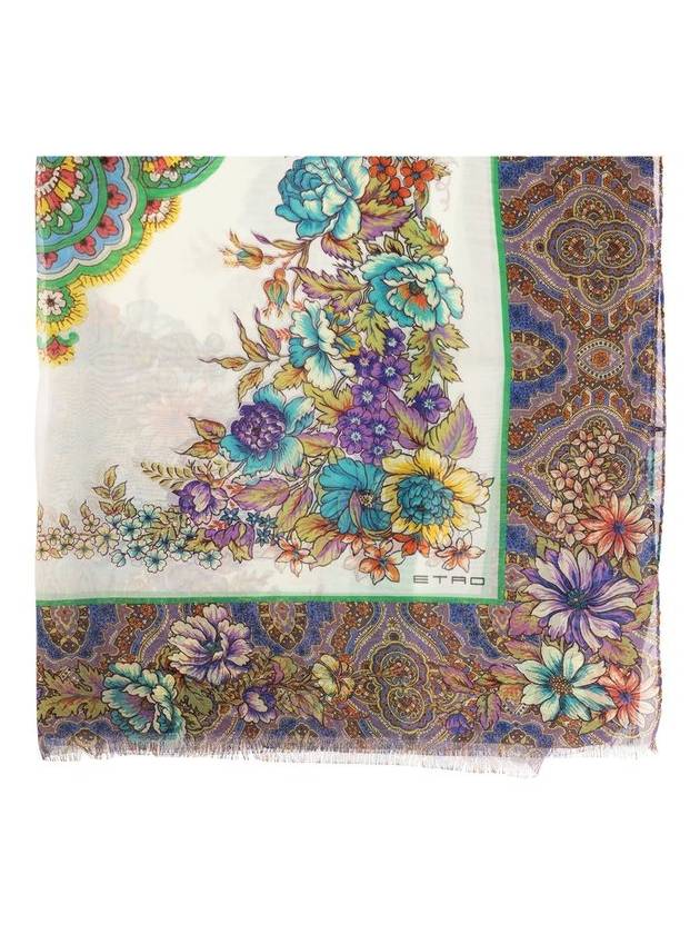 Etro 플로럴 프린트 직사각형 모양 스카프