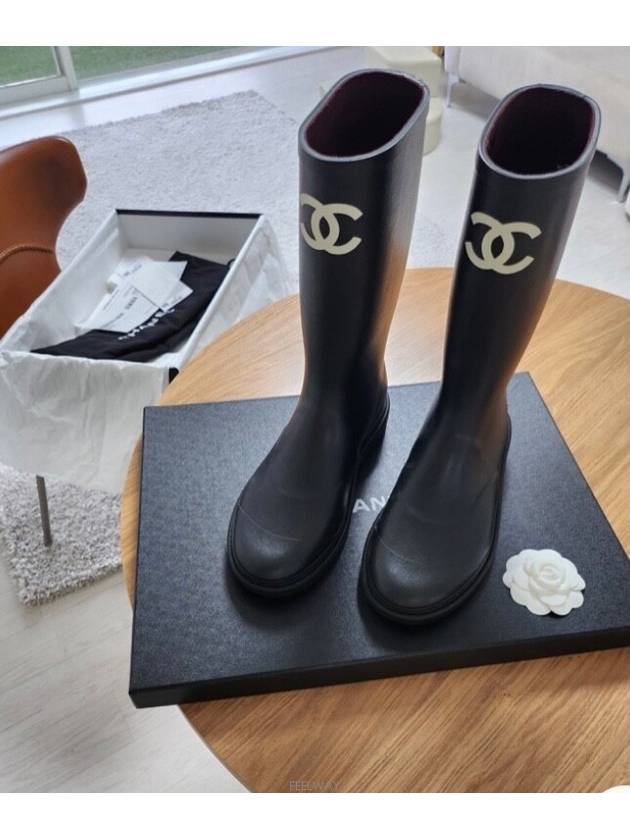샤넬 카우초크 블랙 레인부츠G39620