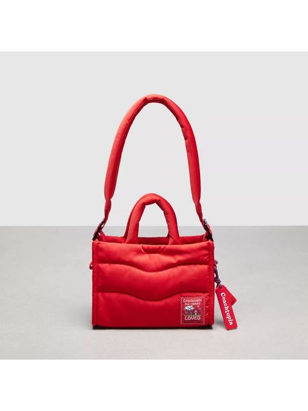 코치 코치토피아 루프 미니 퍼피 토트백 Rosebud Red