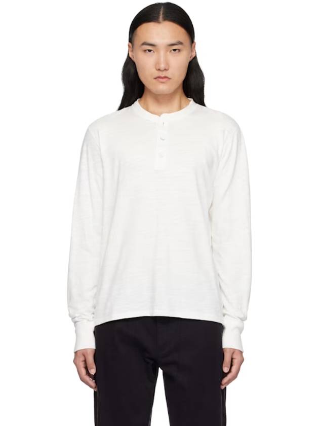 White Classic Flame Henley 251055M211004