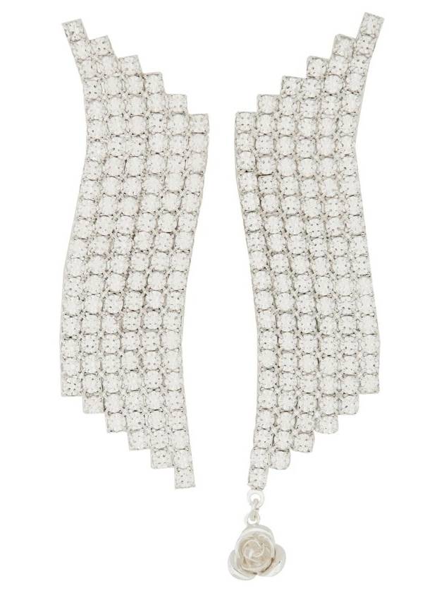 Magda Butrym Rose Charm Embellished Wave Earrings