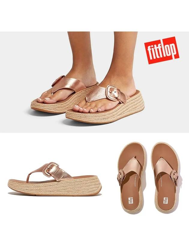 핏플랍 슬리퍼 F모드 에스파드리유 버클 플랫폼 쪼리 로즈골드