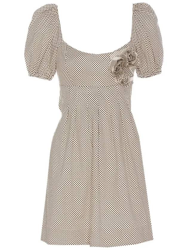 엘리자베타 프란치 자수 장미 물방울 무늬 프린트 드레스 AB77652E2_E84