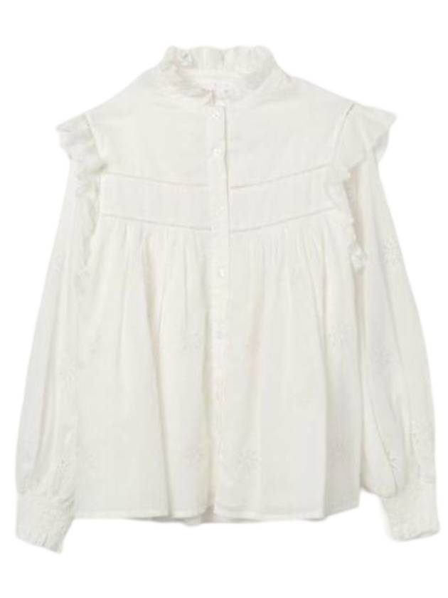 끌로에 키즈 엠브로이더리 코튼 셔츠 화이트