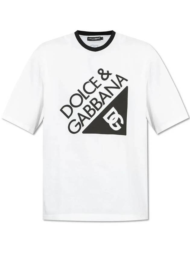 Dolce&Gabbana 로고 프린트 크루넥 티셔츠 G8SH6TG7O5W W0800