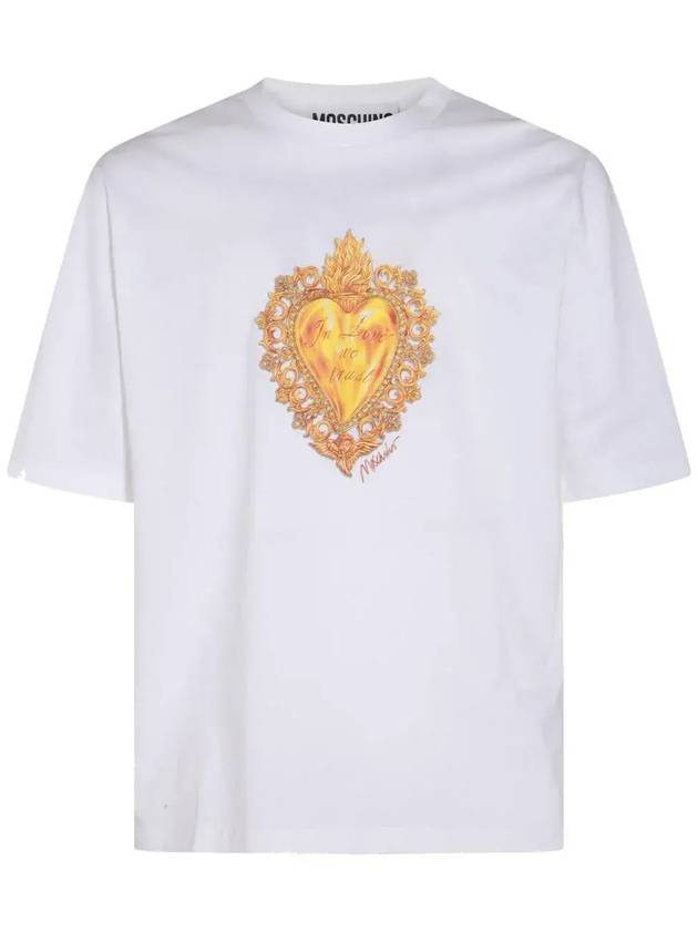 Moschino 그래픽 프린트 크루넥 티셔츠 07220241_A1001