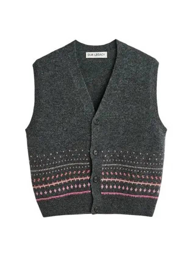 아워레가시 러그랫 베스트 포우 아일 슬레이트 그레이 Our Legacy Rugrat Vest Faux Isle Slate Grey