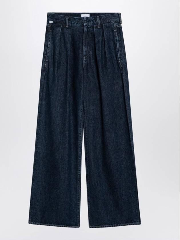 Dark Wide Jeans With Pleats