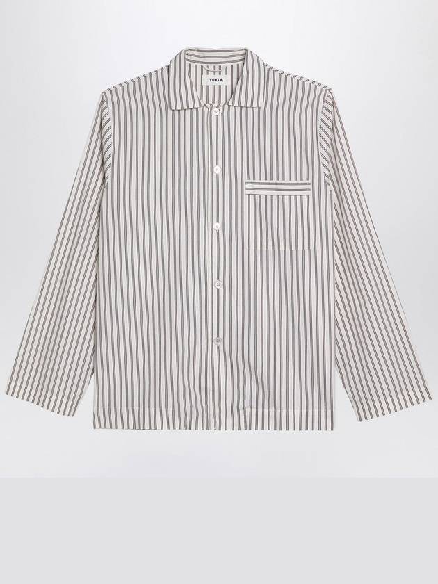 Beige Striped Pyjama Shirt