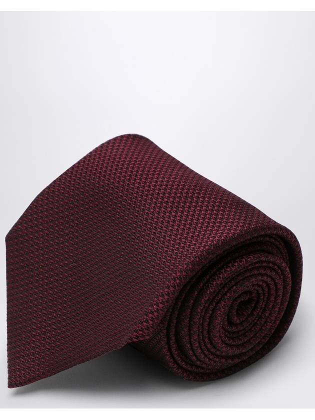 Destin Bordeaux-coloured silk tie