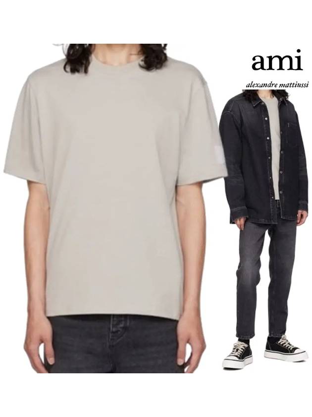 아미 헤비웨이트 GOTS 백 로고 탑 반팔티셔츠 그레이