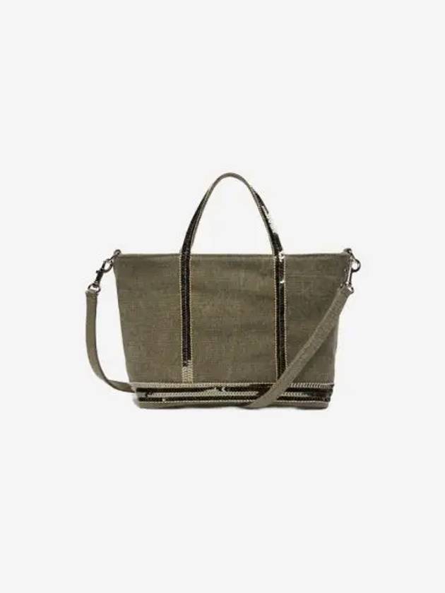 바네사 브루노 리넨 XS 카바스 토트 카키 Vanessa Bruno Linen XS Cabas Tote Khaki