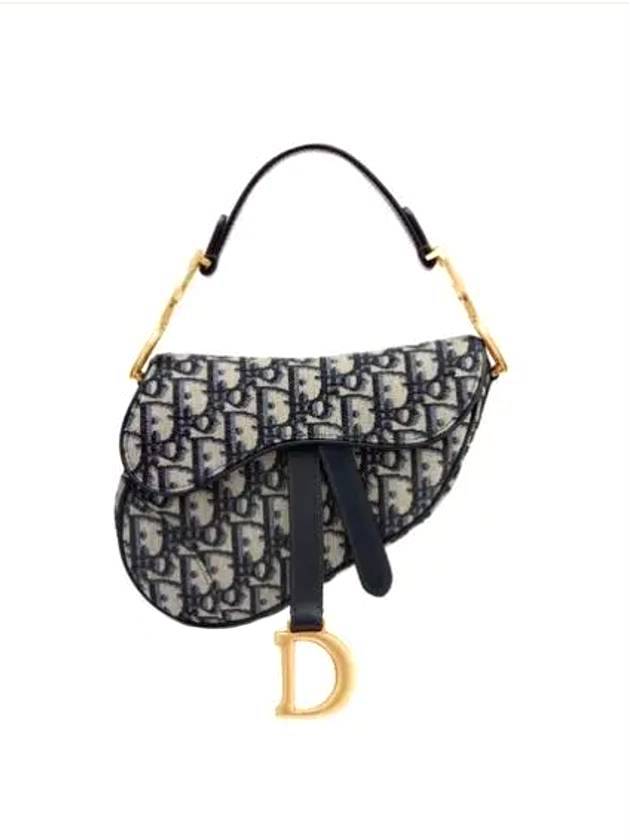 디올 오블리크 새들 미니 백 블루