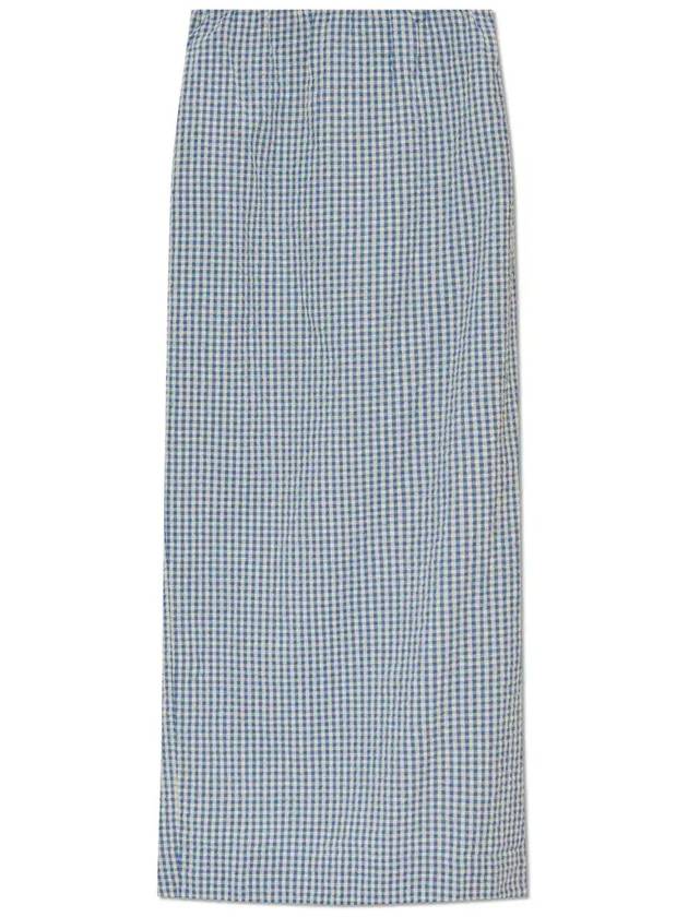 POSSE 깅엄 맥시 스커트 PS12680_BLUECREAMGINGHAM
