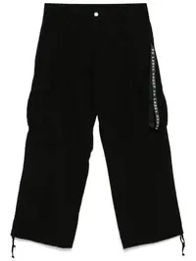 44 레이블 그룹 립스톱 벨트 와이드 팬츠 블랙