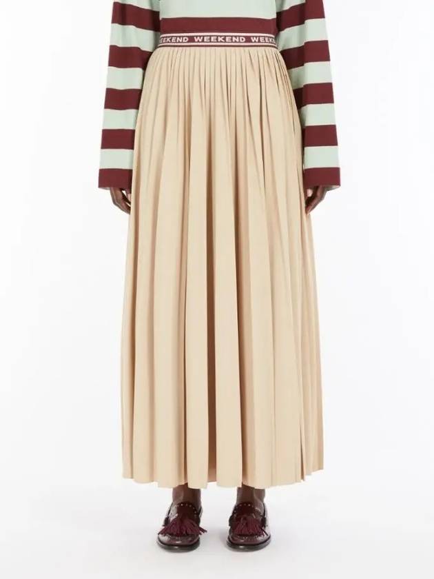 25SS 막스마라 BLEU 블레우 플리츠 저지 롱 스커트 005 샌드